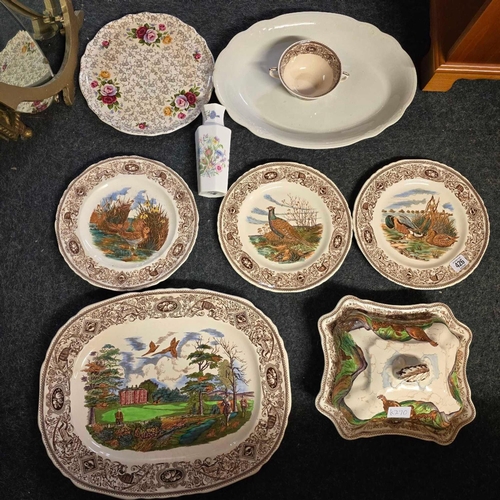 426 - SHELF OF MASON CHINAWARE & A SHELF OF OTHER CHINA