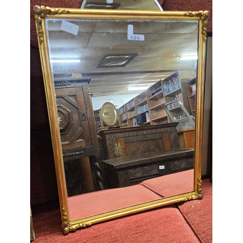 434 - GILT FRAMED MIRROR, OVAL MIRROR, 2 FRAMED OIL PAINTING & A F/G  WATERCOLOUR OF A BOATING LAKE