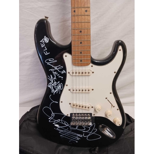 445 - RED HOT CHILI PEPPERS  BEARING SIGNATURE SIGNED ELECTRIC GUITAR