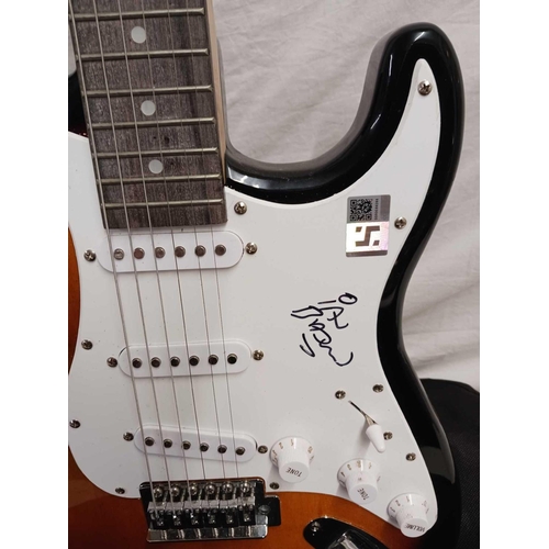 447 - STONE ROSES BEARING SIGNATURE SIGNED ELECTRIC GUITAR WITH HSA AUTHENTICATION