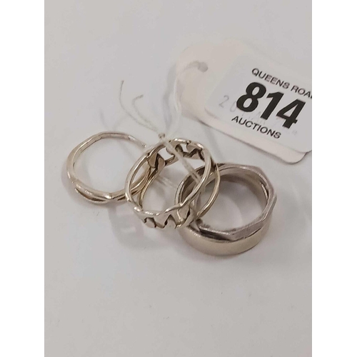 814 - FOUR MORE SILVER RINGS