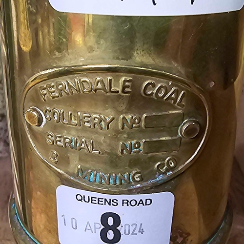8 - BRASS MINORS LAMP FOR THE FERNDALE COAL & MINING COMPANY