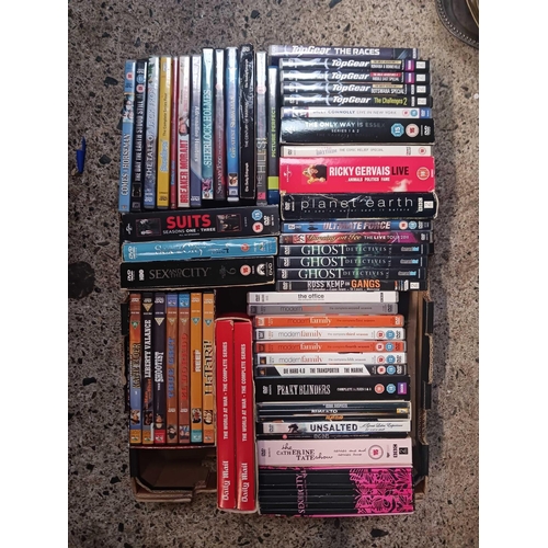 113 - 2 TRAYS OF DVD'S