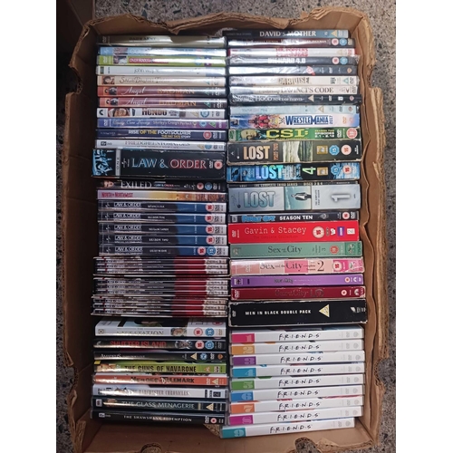 113 - 2 TRAYS OF DVD'S