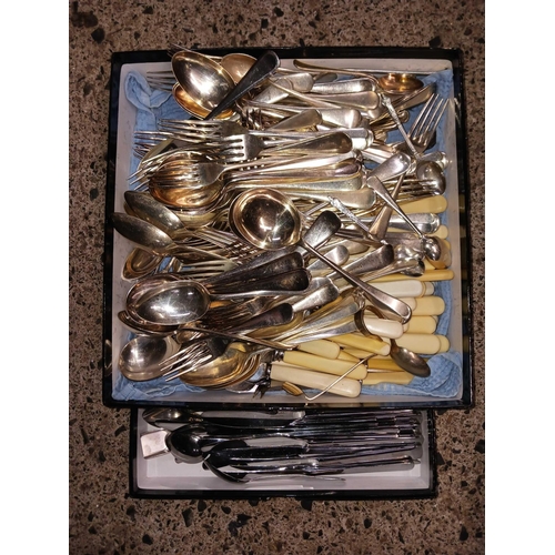 63 - CARTON WITH MISC TABLE CUTLERY