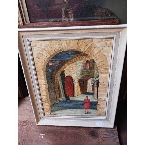 81 - QTY OF F/G PICTURES INCL; OIL ON CANVAS, STILL LIFE PICTURE IN A/F FRAME & A WOOD FRAMED WALL MIRROR