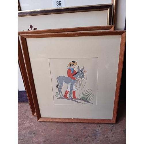 86 - QTY OF F/G PICTURES & 2 BY PRINT MAKER SONIA ROLLO OF A DODO, 65/100 & PELICAN 1 94/50