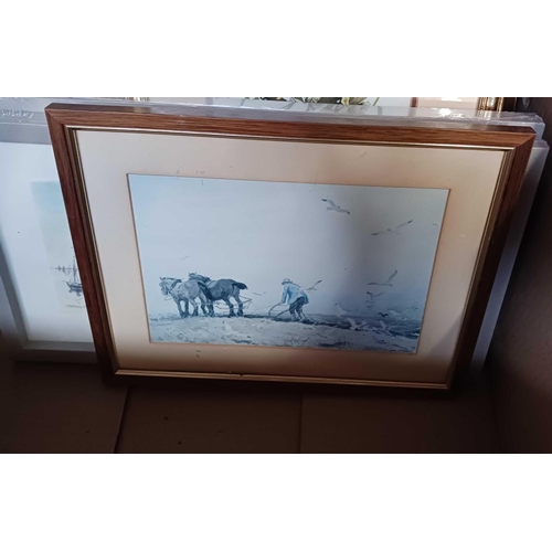 91 - CARTON WITH MISC F/G PICTURES SOME BEING EMBROIDERED