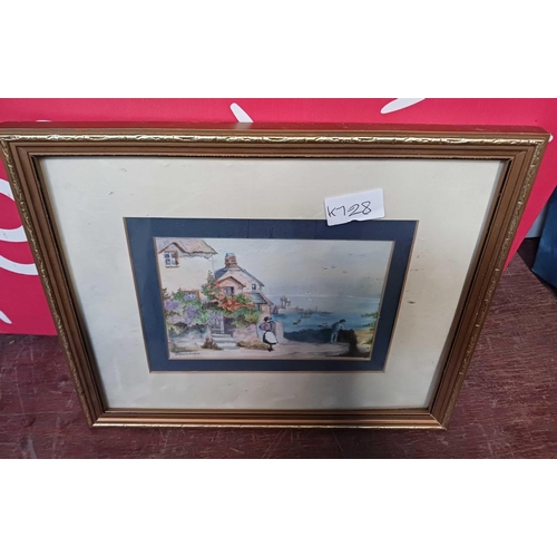 92 - CARTON OF MISC F/G PICTURES, PHOTO'S OF NAVAL SHIPS, A REPRO TITANIC SIGN & OTHER PICTURES