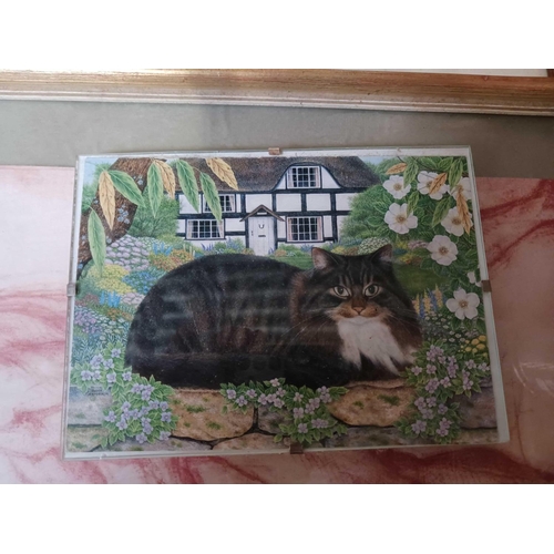 94 - CARTON WITH VARIOUS F/G PRINTS, WATERCOLOURS, PENCIL DRAWING OF A NUDE & AN ANTIQUE ENGRAVING OF SIR... 