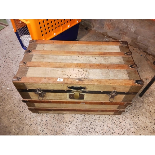 97 - WOOD & CANVAS TRAVEL TRUNK