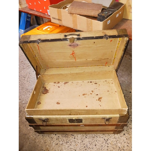 97 - WOOD & CANVAS TRAVEL TRUNK