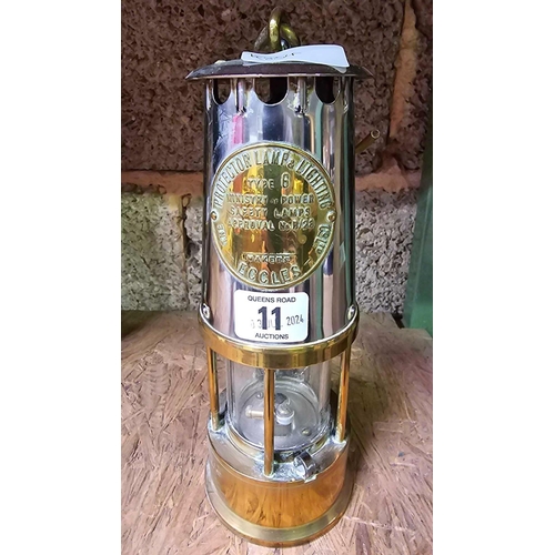 11 - BRASS & METAL MINERS TYPE 6 SAFETY LAMP