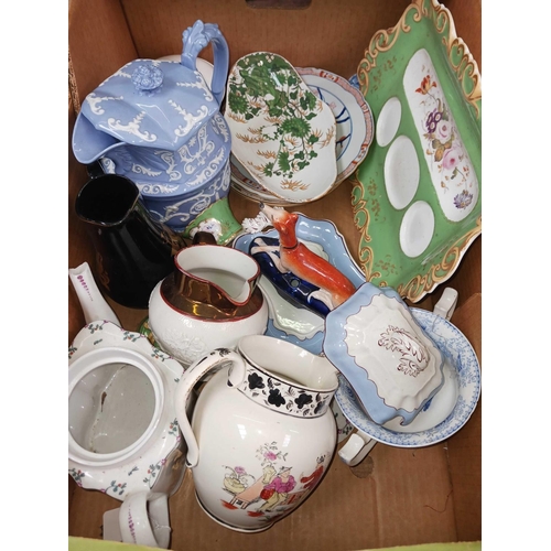 113 - 3 CARTONS OF MISC CHINA, PLATES,BOWLS, JUGS, CUPS IN A/F CONDITION