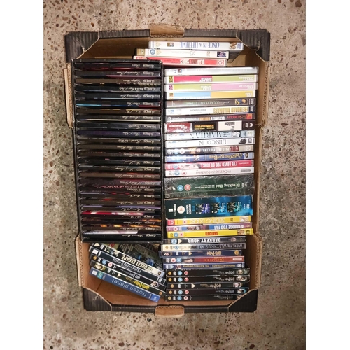 132 - 3 CARTONS OF DVD'S / CD AUDIO BOOKS / CLASSICAL CASSETTES  & MORE