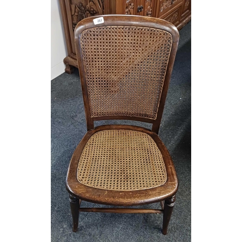 287 - CANE SEATED CHAIR