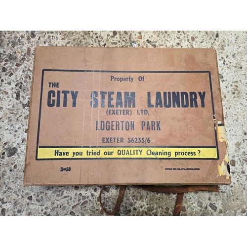 29 - VINTAGE LAUNDRY BOX BY THE CITY STEAM LAUNDRY, EXETER