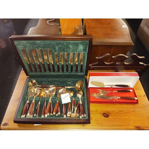 334 - CANTEEN OF CUTLERY & A BOX OF CUTLERY