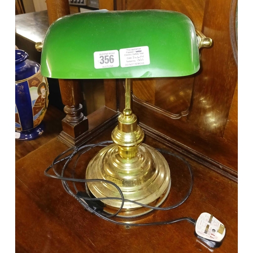 356 - MODERN GREEN GLASS SHADE DESK LAMP