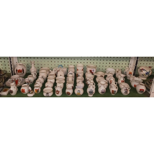 417 - SHELF OF CRESTED CHINAWARE