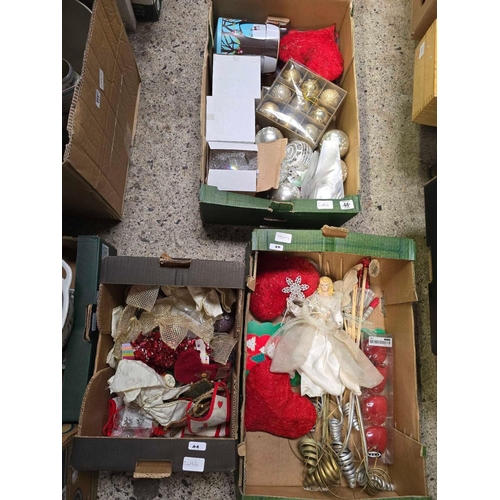 44 - 3 CARTONS OF MISC CHRISTMAS DECORATIONS