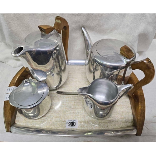 990 - PICQUOT TEA SET WITH TRAY
