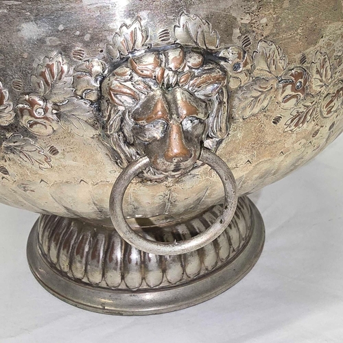 33 - SILVER PLATED PUNCH BOWL WITH LADLE & CUPS