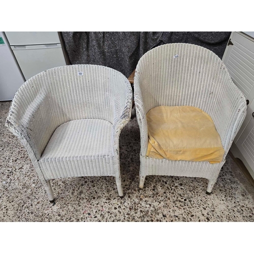 125 - 2 WHITE LOOM TUB CHAIRS