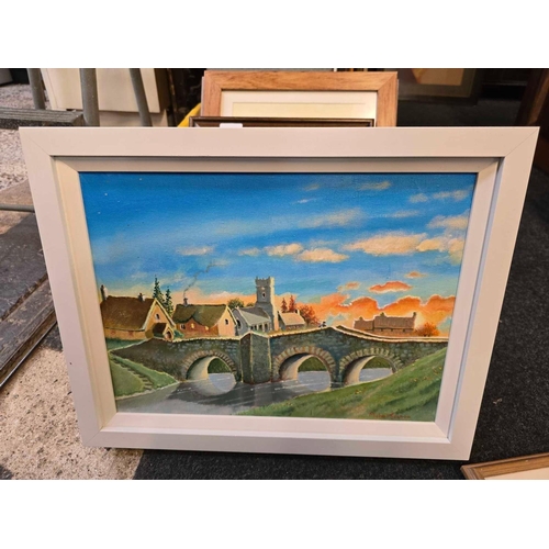 128 - CARTON OF FRAMED PICTURES & WATERCOLOURS FRAMELESS, & ANOTHER CARTON OF F/G PAINTINGS