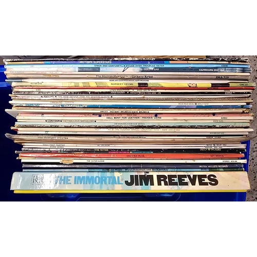 133 - THREE CARTONS WITH MISC LP'S,CARTON OF EMPTY 45 RPM RECORD SLEEVES & A QTY OF 45 RPM RECORDS, INCL; ... 