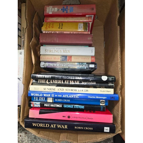 143 - 4 CARTONS OF BOOKS ON WW II & MILITARY HISTORY