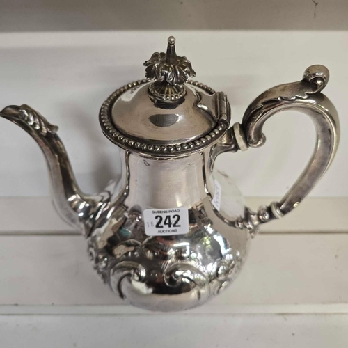 242 - ORNATE BULBOUS TEA / COFFEE POT