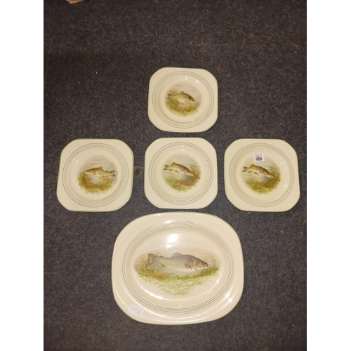 265 - QTY OF WOODS, IVORY WARE FISH PLATES