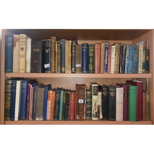 274 - 2 SHELVES OF HARDBACK BOOKS