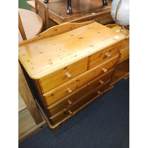 298 - SMALL PINE CHEST OF 5 DRAWERS