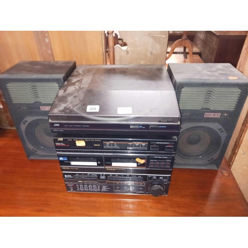 308 - JVC MINI HI-FI SYSTEM & SPEAKERS