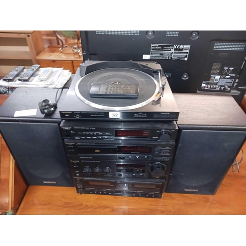 322 - TECHNICS HI-FI SYSTEM WITH SPEAKERS & REMOTE