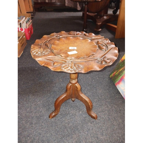 336 - CARVED TRIPOD TABLE