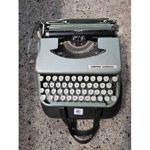 45 - EMPIRE CORONA PORTABLE TYPEWRITER WITH CASE