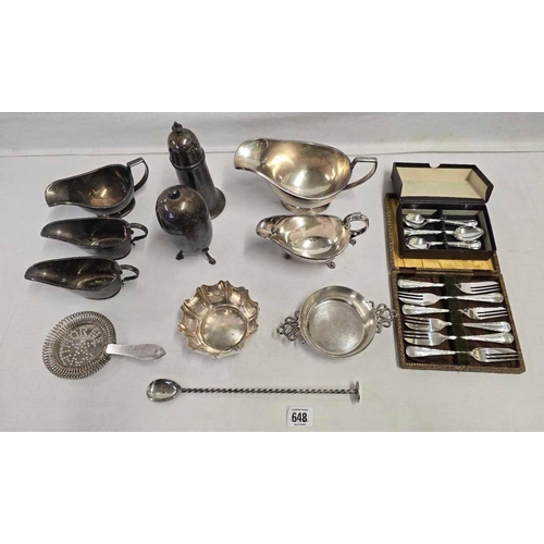 648 - BOX OF MIXED PLATE INCL; CASTERS