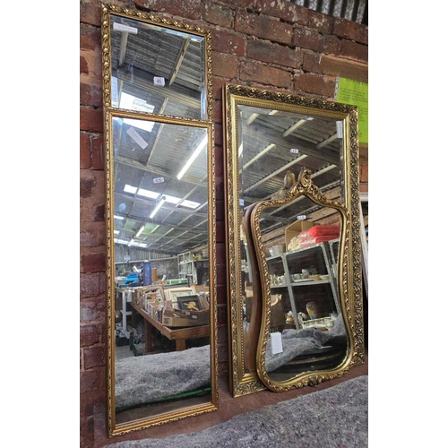 65 - 4 GILT FRAME MIRRORS LARGEST 42'' X 24''