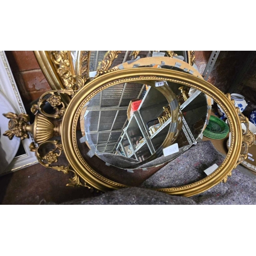 67 - 4 DECORATIVE GILT FRAMED OVAL MIRRORS