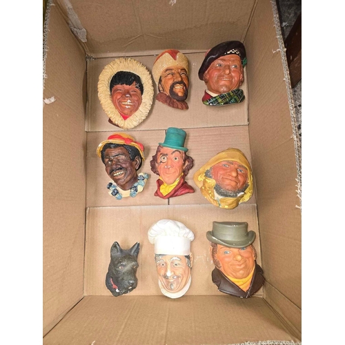 79 - CARTON WITH MISC BOSSON FIGURE HEADS