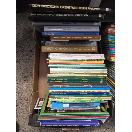 91 - 3 CARTONS OF MISC BOOKS ON RAILWAY INCL; BRITISH RAILWAY STATIONS IN COLOUR, RAILWAY SIGNALLING, VAR... 