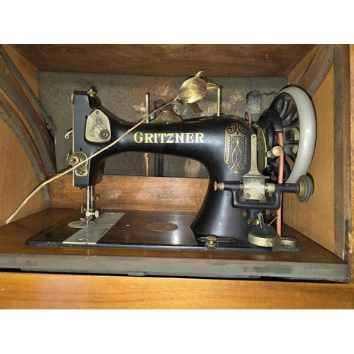 135 - VINTAGE TREADLE GRITZNER SEWING MACHINE