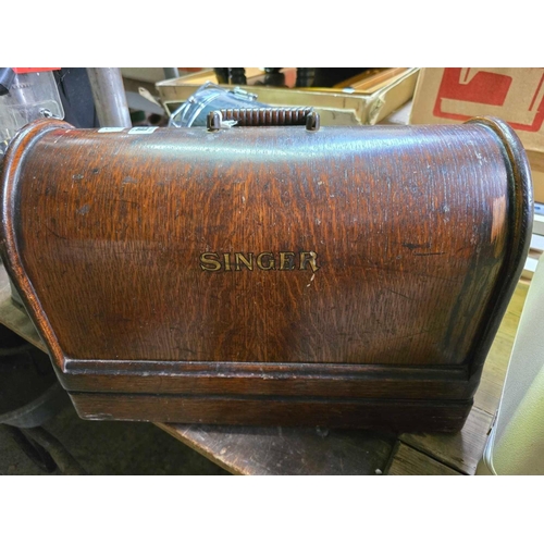 158 - VINTAGE HAND POWERED SINGER SEWING MACHINE