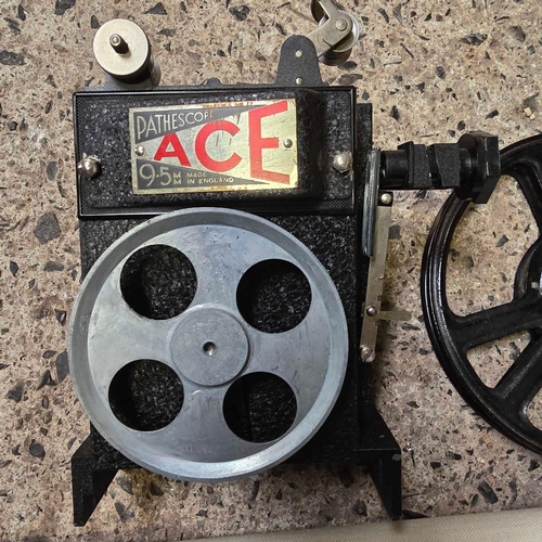 181 - VINTAGE PATHESCOPE ACE 9.5mm CINE PROJECTOR & SCREEN