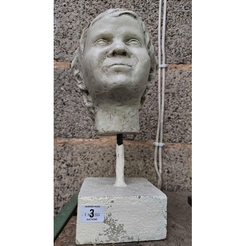 3 - PLASTER HEAD OF A CHILD ON STAND