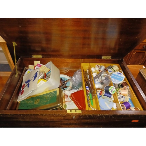 382 - SEWING BOX & CONTENTS