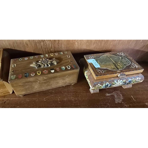 389 - 4 TREEN JEWELLERY BOXES